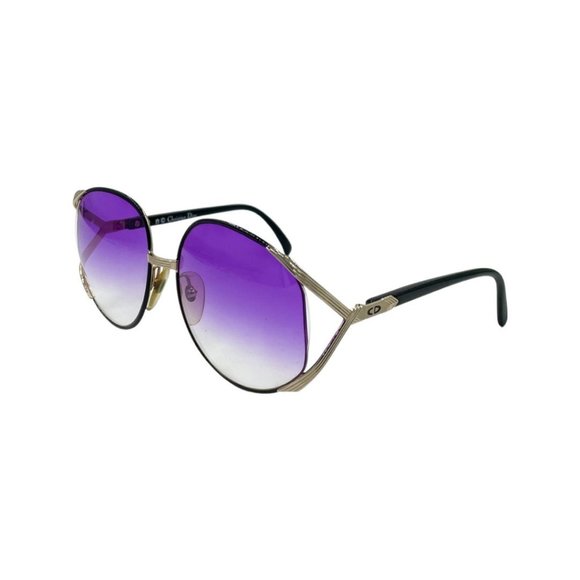 70\'s  80\'s Butterfly CHRISTIAN DIOR Sunglasses Eyewear Black Metal Frames main image 4
